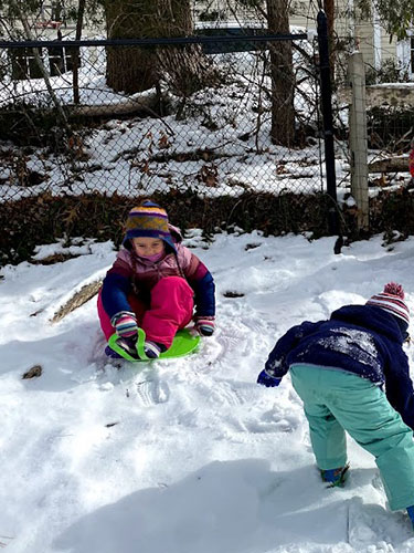 Kids sledding