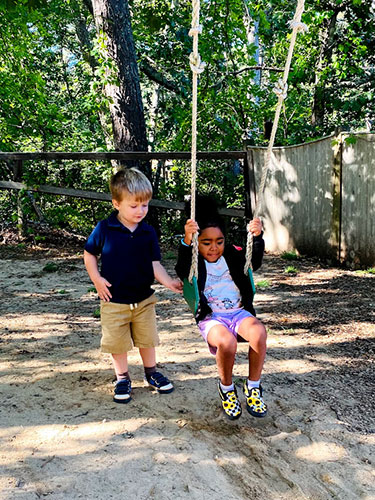 preschoolers at the playground