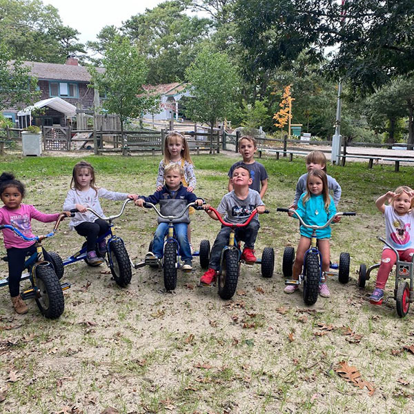 Toddlers on bikes