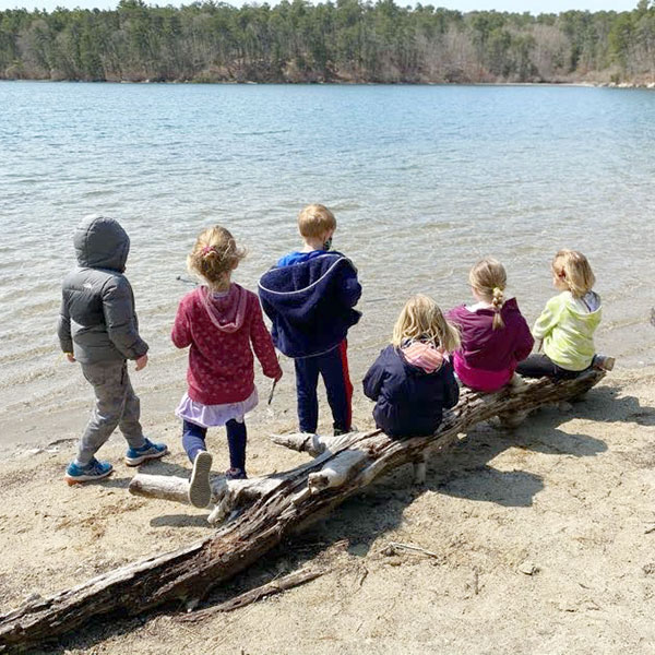 Kids by the lake